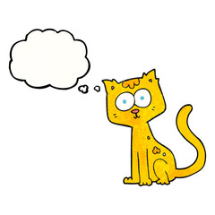 thought bubble textured cartoon cat