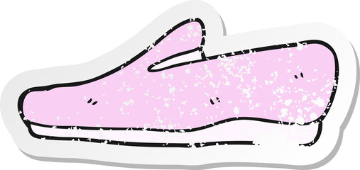 retro distressed sticker of a cartoon slipper