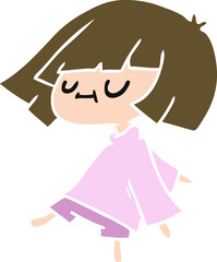 cartoon of cute kawaii girl