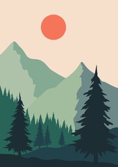 Fototapeta premium forest in the mountains