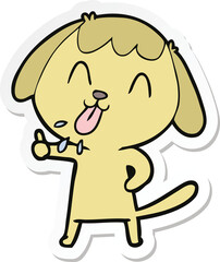 sticker of a cute cartoon dog