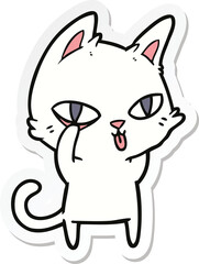 sticker of a cartoon cat staring