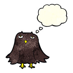 cartoon owl with thought bubble