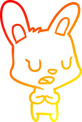 warm gradient line drawing rabbit talking