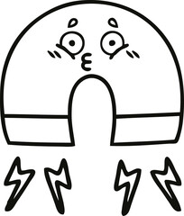 line drawing cartoon magnet