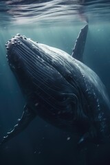 beautiful whale in the water, generative AI