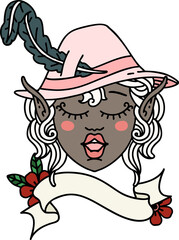 elf bard character face illustration