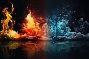 an abstract background image inspired by nature's elements - fire, water Generative AI