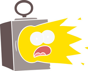 flat color style cartoon industrial lamp