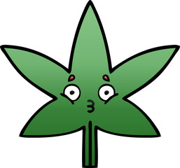 gradient shaded cartoon marijuana leaf