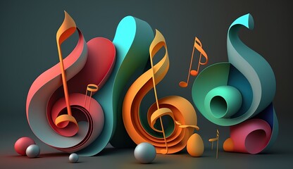  Music note Illustration - AI generative