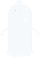 flat color style cartoon ghost
