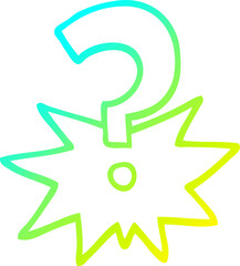 cold gradient line drawing cartoon question mark