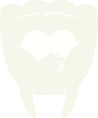 flat color style cartoon whistling tooth