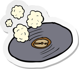 sticker of a cartoon magic old vinyl record