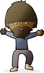 cartoon happy man with beard