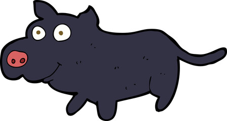 cartoon happy little dog