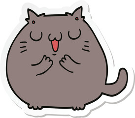 sticker of a happy cartoon cat