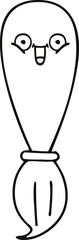 line drawing cartoon paint brush