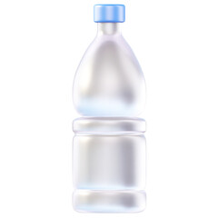 Empty plastic bottles. Realistic transparent container for water or liquids, isolated 3D mockups for advertising.