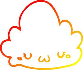 warm gradient line drawing cute cartoon cloud