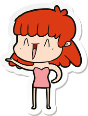 sticker of a cartoon woman