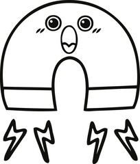 line drawing cartoon magnet