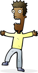 cartoon terrified man