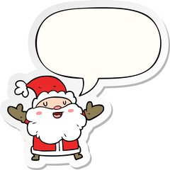 cartoon santa claus and speech bubble sticker