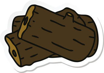 sticker of a quirky hand drawn cartoon log