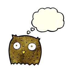 cartoon owl with thought bubble