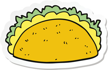 sticker of a cartoon taco