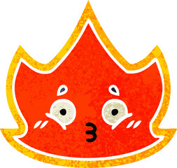 retro illustration style cartoon fire
