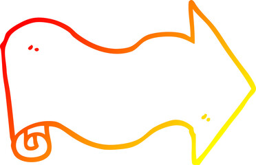 warm gradient line drawing cartoon arrow