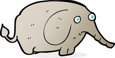 cartoon sad little elephant
