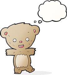 cartoon teddy bear with thought bubble