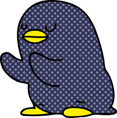 quirky comic book style cartoon penguin