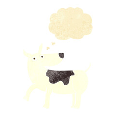 funny cartoon dog with thought bubble