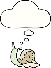 cartoon snail and thought bubble