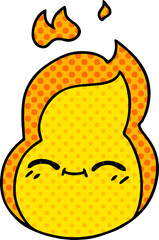 cartoon of cute kawaii fire flame