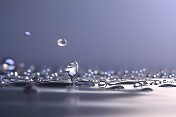 Fototapeta Ilustracja przedstawiająca wodę, krople wody, pęcherzyki powietrza, tło. Wygenerowane przy użyciu AI. obraz
