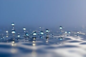 Fototapeta  Ilustracja przedstawiająca wodę, krople wody, pęcherzyki powietrza, tło. Wygenerowane przy użyciu AI. obraz