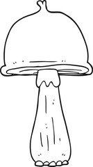 black and white cartoon mushroom