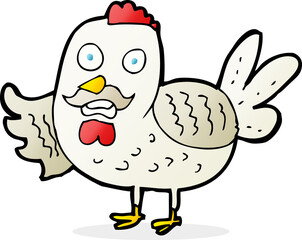 cartoon old rooster