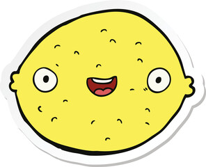 sticker of a cartoon lemon