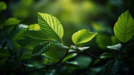 Fototapeta na wymiar green leaves with green background. (Generative AI)