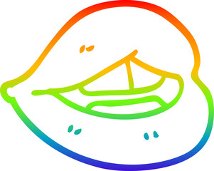 rainbow gradient line drawing cartoon pink lips