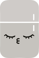 flat color retro cartoon fridge freezer