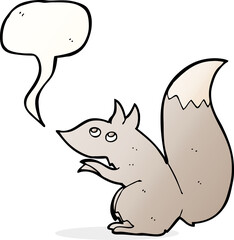 cartoon squirrel with speech bubble