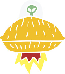 cartoon doodle alien spaceship